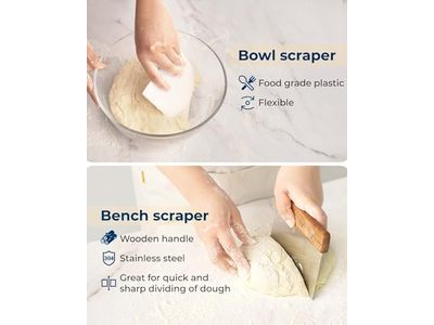 Cestino Ovale in Rattan 10 Pollici Kit Sourdough per Lievitazione