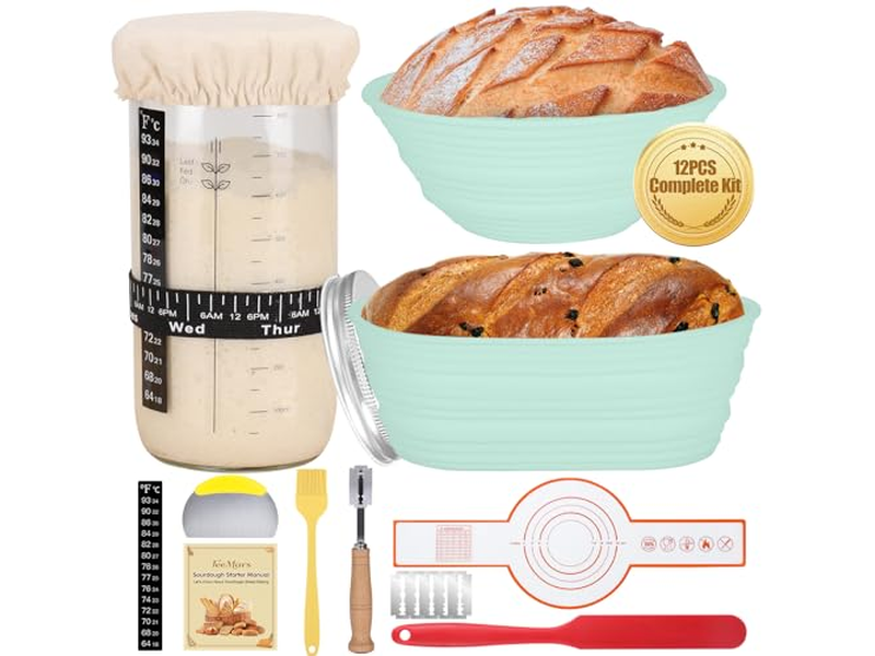 Cestino Banneton 9 Pollici per Impasto di Pane Kit di Panificazione Rotondo