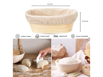 Panificazione con un Banneton 10 Pollici Ovali Banneton per Modellare il Sourdough