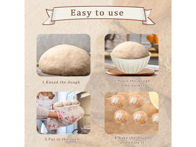 Utensili da forno Cestino per pane rotondo Set ovale di 2 kit banneton