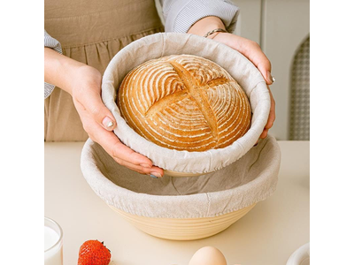 Set di cestini per lievitazione del pane Banneton Rattan ovale rotondo