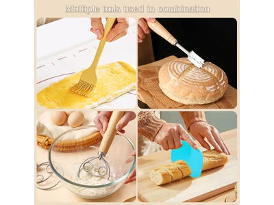 Set di cestini per lievitazione del pane Banneton Rattan ovale rotondo