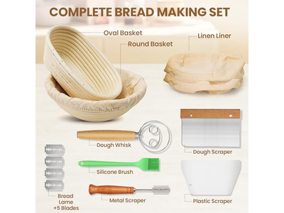 Set di 2 <u><a href='https://it.bannetonbasket.com'>cestini per lievitazione</a></u> Banneton