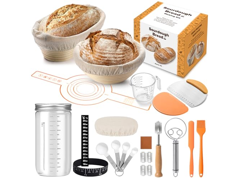 Cestino per Lievitazione Banneton Grande Ovale Pane 25Cm 10 Pollici Rotondo Premium Fermentazione