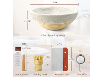 Cestini per Lievitazione Banneton Plastica Naturale Set di Pane Banneton Fatti a Mano