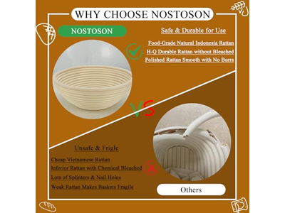 Cestini per Lievitazione Banneton Plastica Naturale Set di Pane Banneton Fatti a Mano