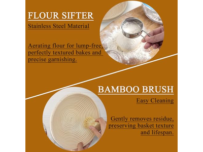 Cestini per Lievitazione Banneton Plastica Naturale Set di Pane Banneton Fatti a Mano
