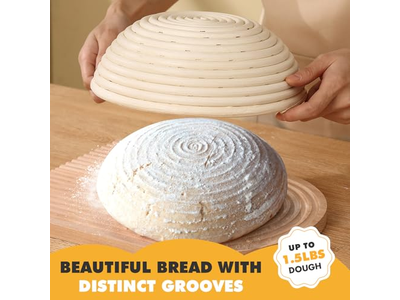 Cestino Banneton in Vimini 6 Pollici Bambù Rotondo Plastica 9 Banneton per Lievitazione