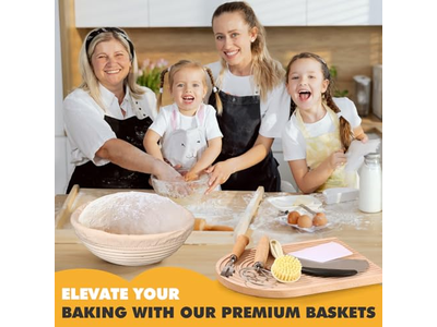 Cestino Banneton in Vimini 6 Pollici Bambù Rotondo Plastica 9 Banneton per Lievitazione