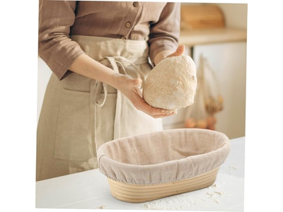 Cestino con Fodera in Tessuto Pane Baton Rattan Ovale 9 Cestini per Lievitazione Rotondi 9 Pollici