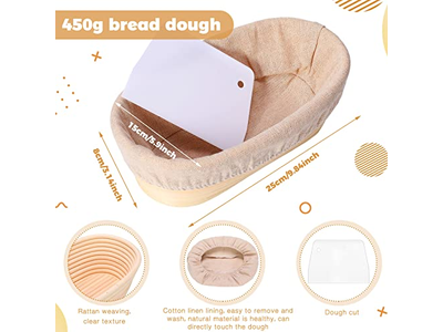 Cestino per Lievitazione Benetton 23 cm Ovale Rotondo per Impasto di Pasta e Pane