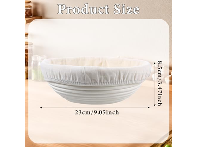 Cestino per Pane con Copertura per Lievitazione e Fermentazione con Panno