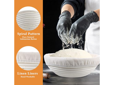Cestino per Pane con Copertura per Lievitazione e Fermentazione con Panno