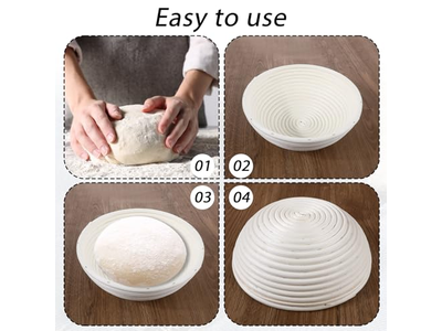 Cestino per Pane con Copertura per Lievitazione e Fermentazione con Panno