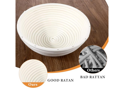 Cestino per Pane con Copertura per Lievitazione e Fermentazione con Panno