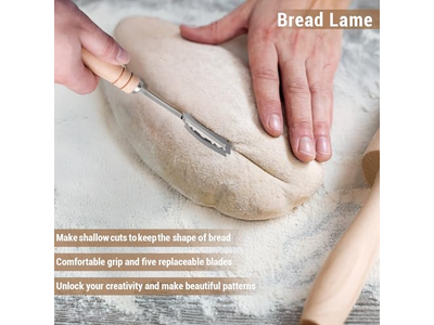 Cestino per Pane con Pietra Riscaldante, Fodera, Forniture per Panificazione da 5 Pollici