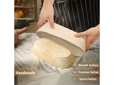 Cestino per Pane con Pietra Riscaldante, Fodera, Forniture per Panificazione da 5 Pollici
