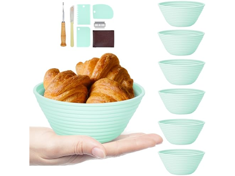 Cestini per Pane per il Bancone della Cucina Rotondi in Rattan per Servizio con Utensili da Forno