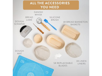 <u><a href='https://it.bannetonbasket.com'>cestini per pane</a></u> per Servizio con Panno Ovale in Rattan per Fermentazione