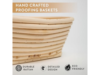 <u><a href='https://it.bannetonbasket.com'>cestini per pane</a></u> per Servizio con Panno Ovale in Rattan per Fermentazione