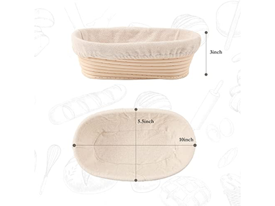Set Banneton con Lame e Raschietto 12 Pollici Ovale in Acciaio Inox con Panettieri 11 cm Uso Fai da Te