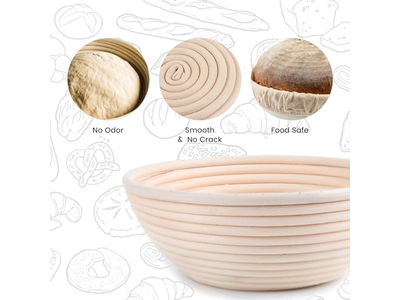 Set di 2 Cestini per Lievitazione del Pane 8,5 Pollici Rotondi