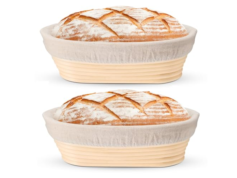 Cestino per Lievitazione Brotform 1Kg 9 Pollici Ovale Banneton Fatto a Mano Personalizzato Grande