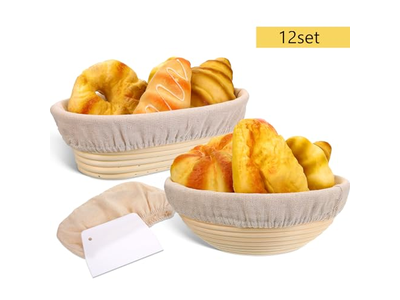 Rivestimenti in Tessuto per Cestini Cestino Rotondo per Servizio Pane Artigianato con Set Miniature
