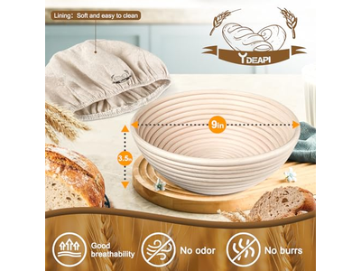 Rastrelliera per Cestini da Terra Telo in Lino per Fermentazione Lievitazione Personalizzata al Lievito Madre