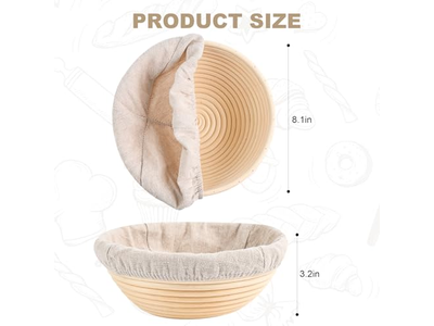 Banneton di Buona Qualità Pane Francese Rivestito in Lino Piccolo Rotondo per Croissant