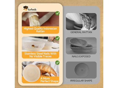 Ciotola per Pane in Rattan Indonesiano per Panificazione di Sourdough