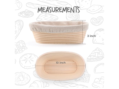 Kit Triangolare Banneton per Pane Rettangolare in Rattan Multidimensione